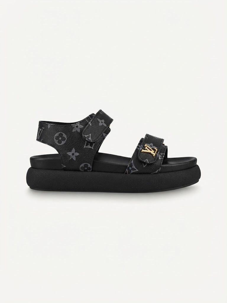 Sandalia Estampada LV negra