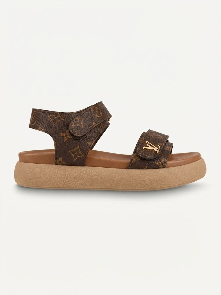 Sandalia Estampada LV cafe