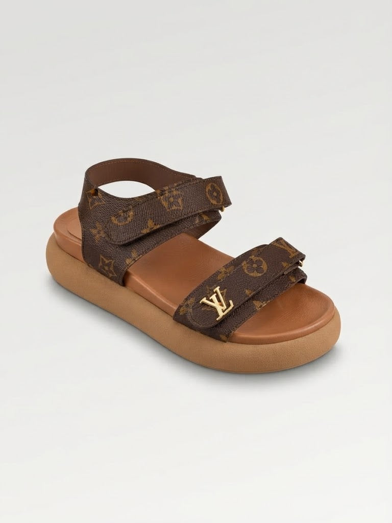 Sandalia Estampada LV cafe